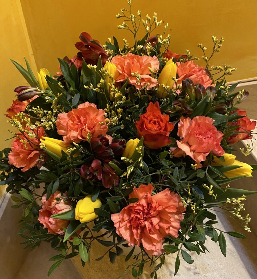 bouquet orange et rouge