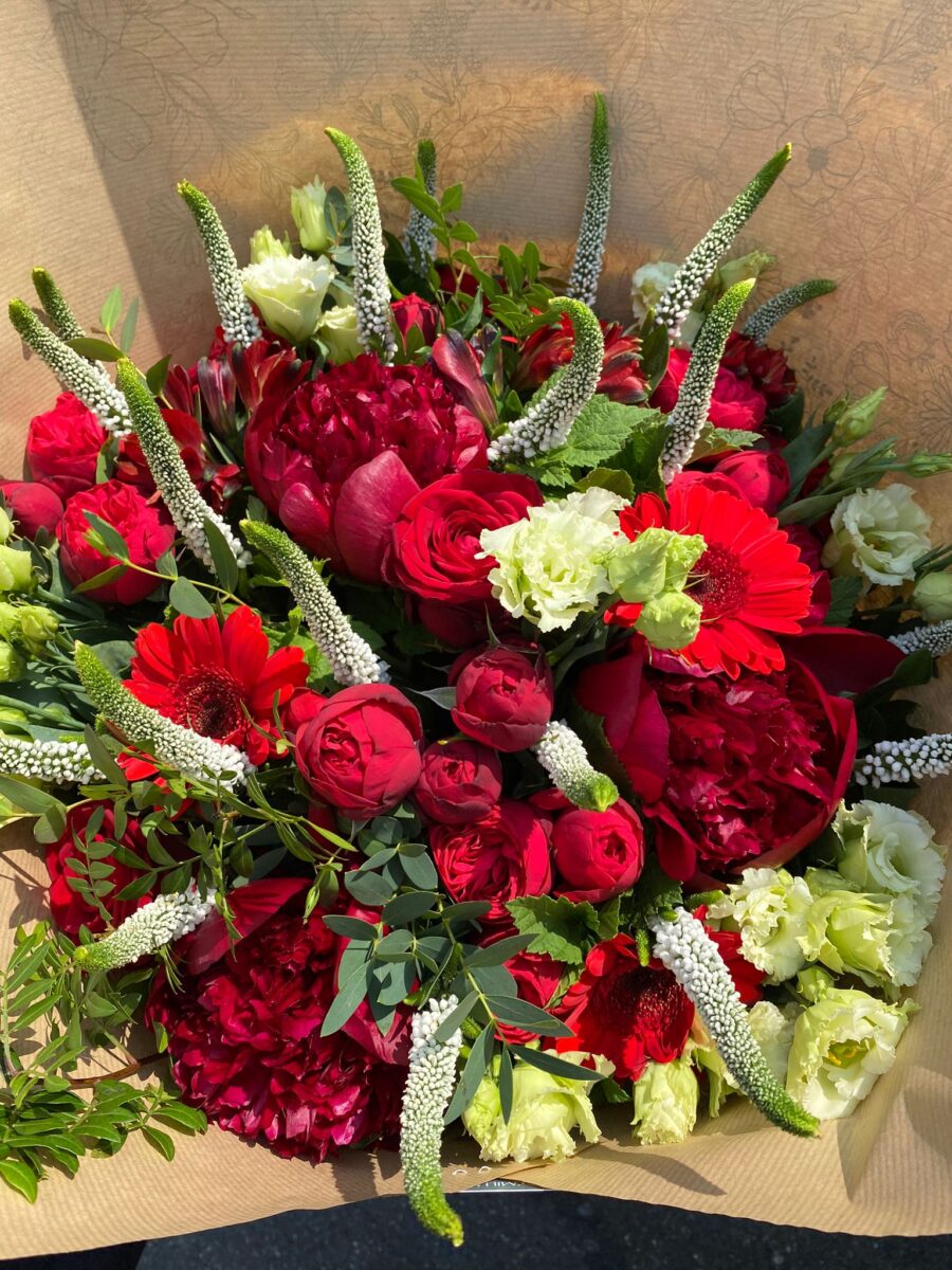 bouquet rouge et blanc